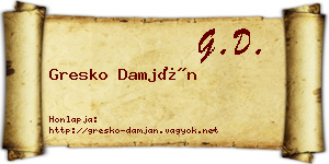 Gresko Damján névjegykártya